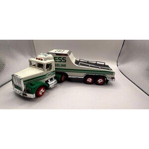 Vintage 1991 Hess Gasoline Toy Truck Tractor Trailer Semi White Truck No Racer